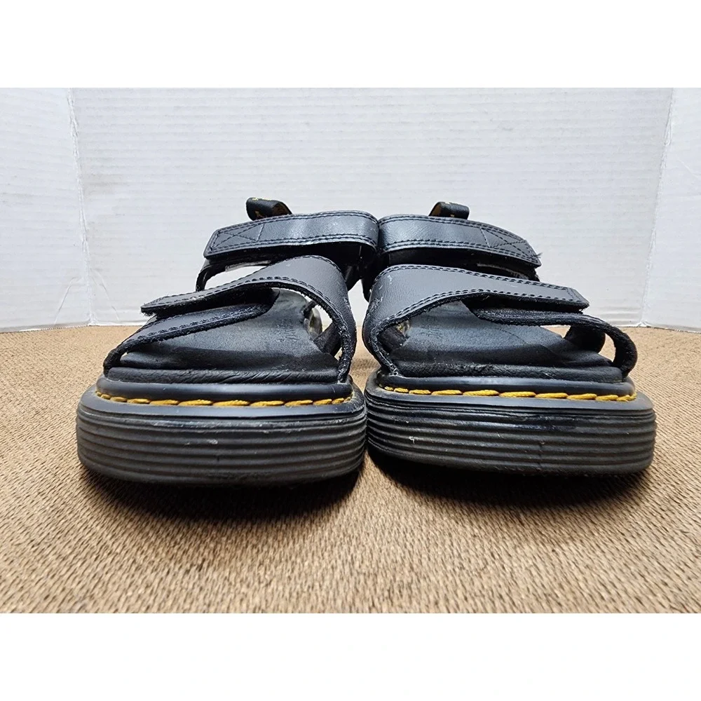 Dr Martens Kids Vossie J Black Leather Chunky Sandals Size 4 US SoftWair